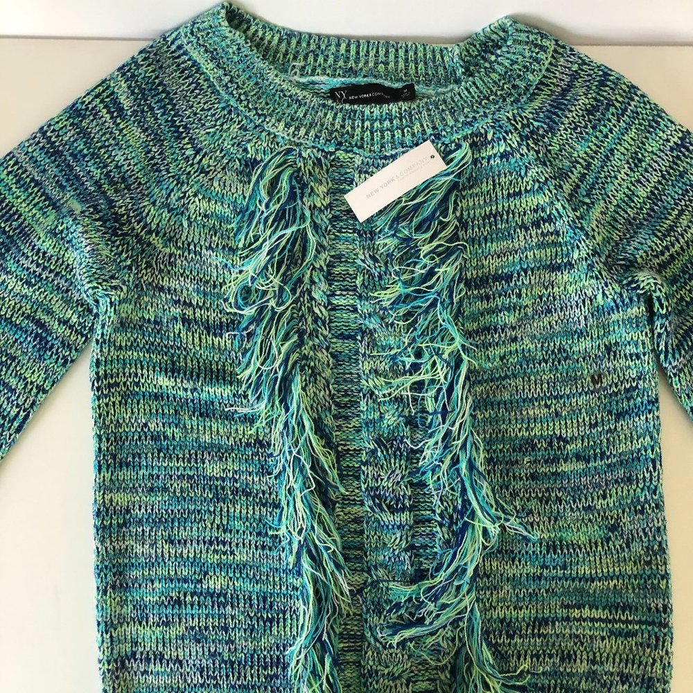 NEW YORK & COMPANY  green/blue pullover sweater